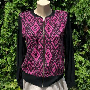 Pink and Black Printed Jacket